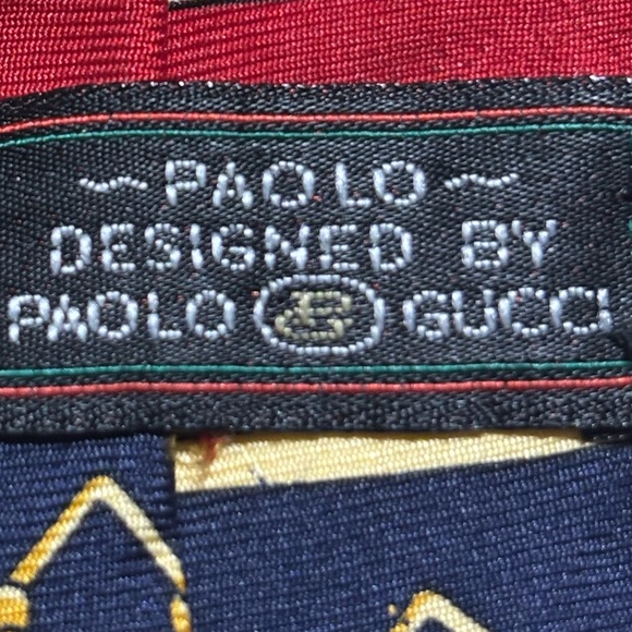 Gucci Red and Gold Chain Pattern Tie - Picture 5 of 10